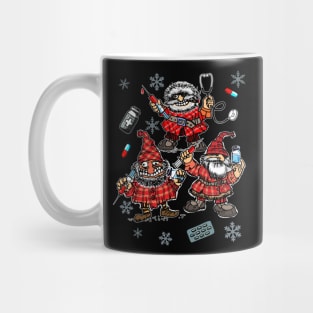 Funny Christmas Crazy Angry Gnomes with pills Mug